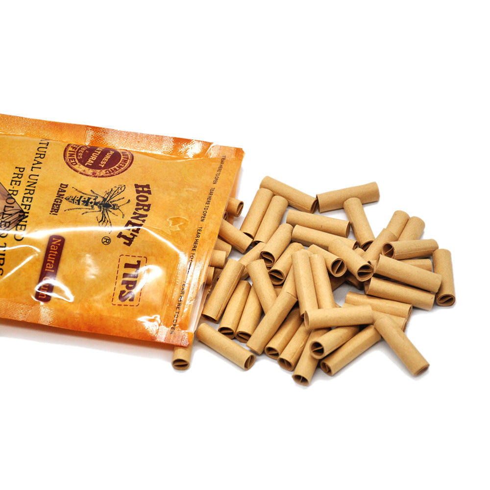 Disposable cigarette holder 7mm brown/white filter tip, bag of 100 pieces