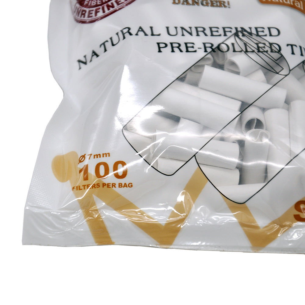Disposable cigarette holder 7mm brown/white filter tip, bag of 100 pieces