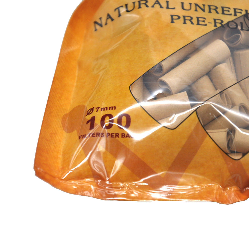 Disposable cigarette holder 7mm brown/white filter tip, bag of 100 pieces