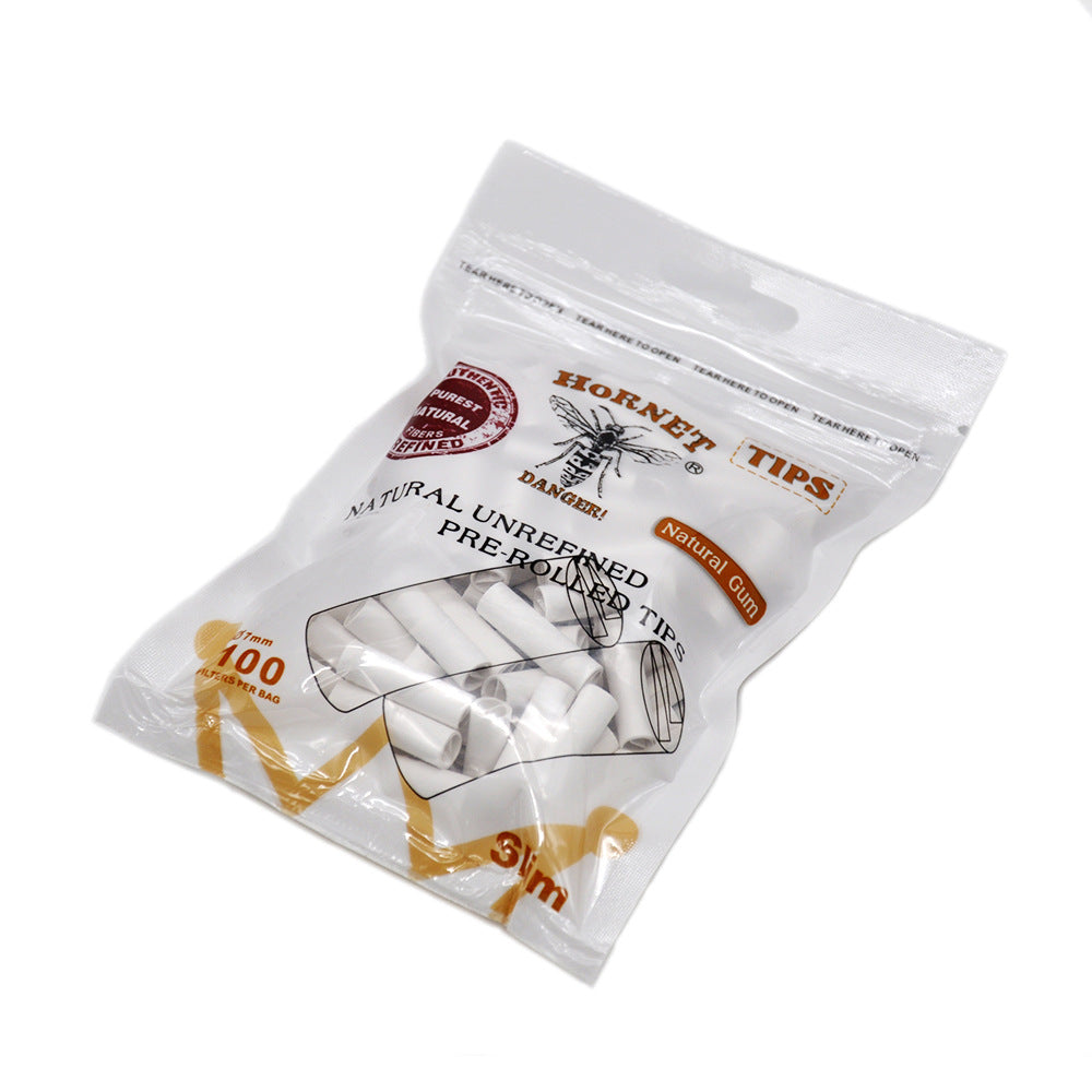 Disposable cigarette holder 7mm brown/white filter tip, bag of 100 pieces