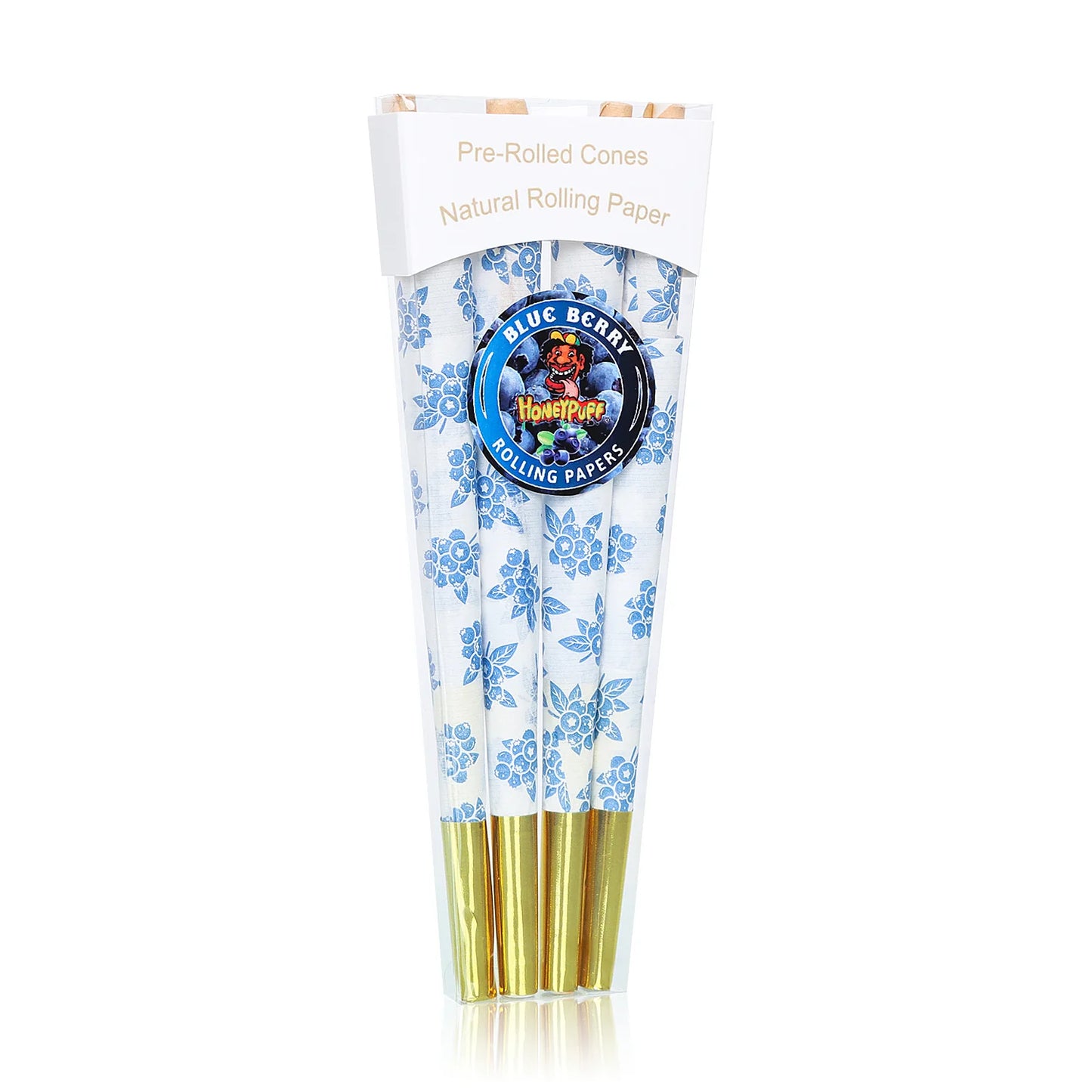 Mix Fruit Flavored Pre Rolled Cones, King Size Pre Rolled Rolling Paper with Golden Tips, Slow Burning Pre Rolled Paper Cones with Cones Loaders (8 Pcs)