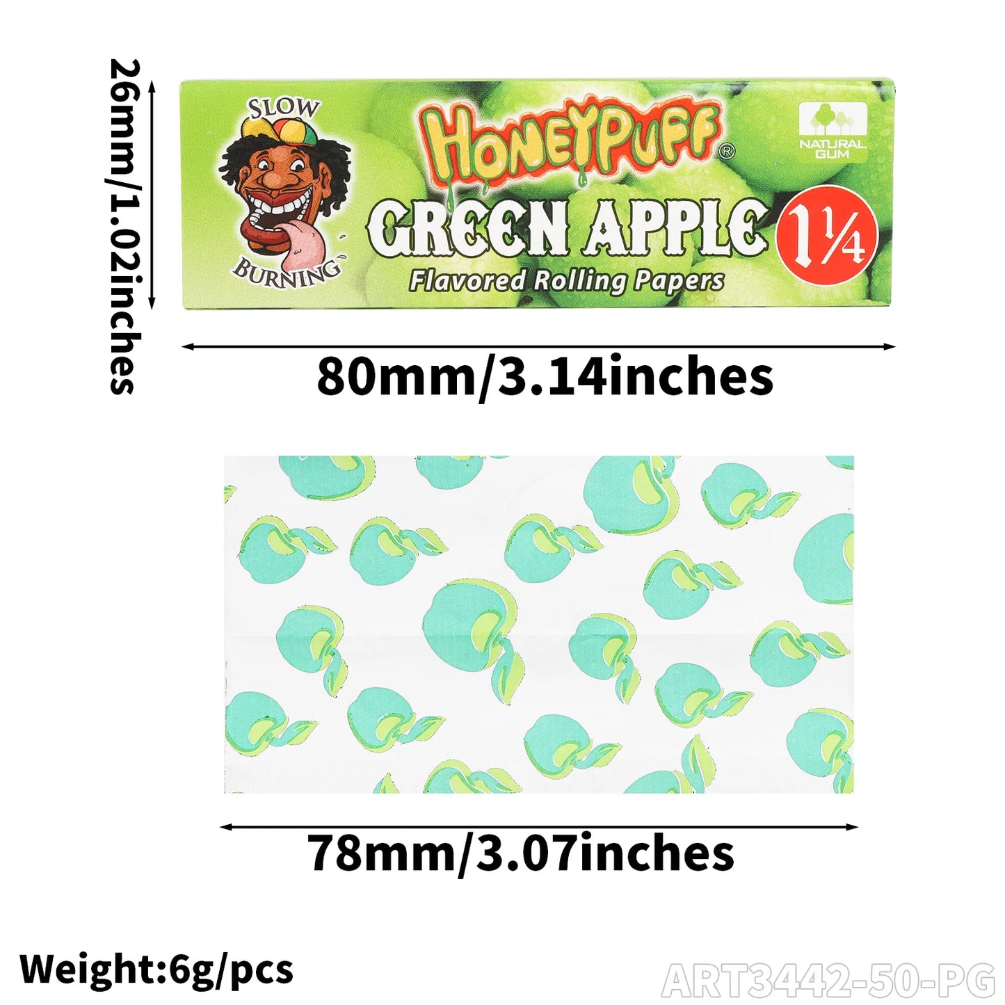 1 1/4 Size Strawberry Flavored Rolling Papers, Slow Burning Cigarette Rolling Papers (50 PCS)