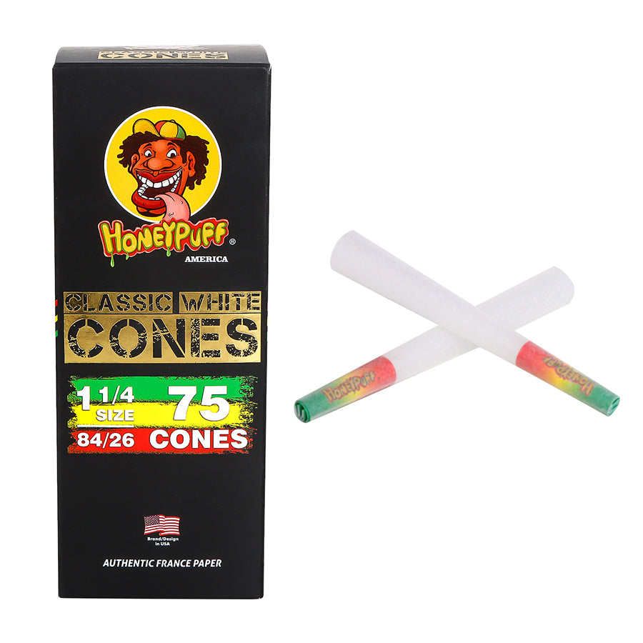 King Size Pre Rolled Rolling Paper with Tips,W mouth 84mm horn tube, Slow Burning Papers(75 PCS)