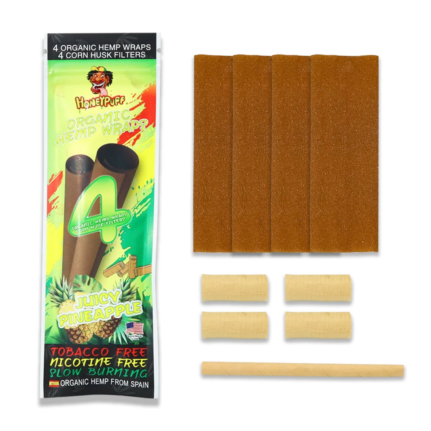 Flavors Rolling Papers, King Size Cigarette Rolling Paper with Tips, Slow Burning Rolling Paper & Biodegradable, 4 Pieces / Pack 15 Pack / Box