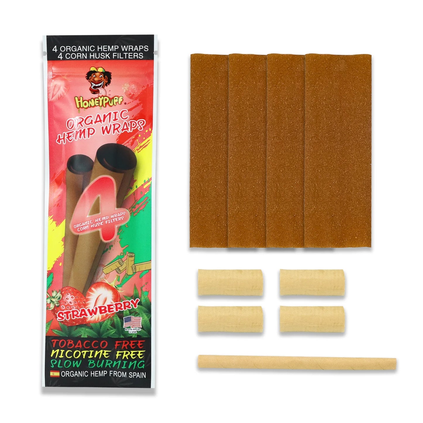Flavors Rolling Papers, King Size Cigarette Rolling Paper with Tips, Slow Burning Rolling Paper & Biodegradable, 4 Pieces / Pack 15 Pack / Box