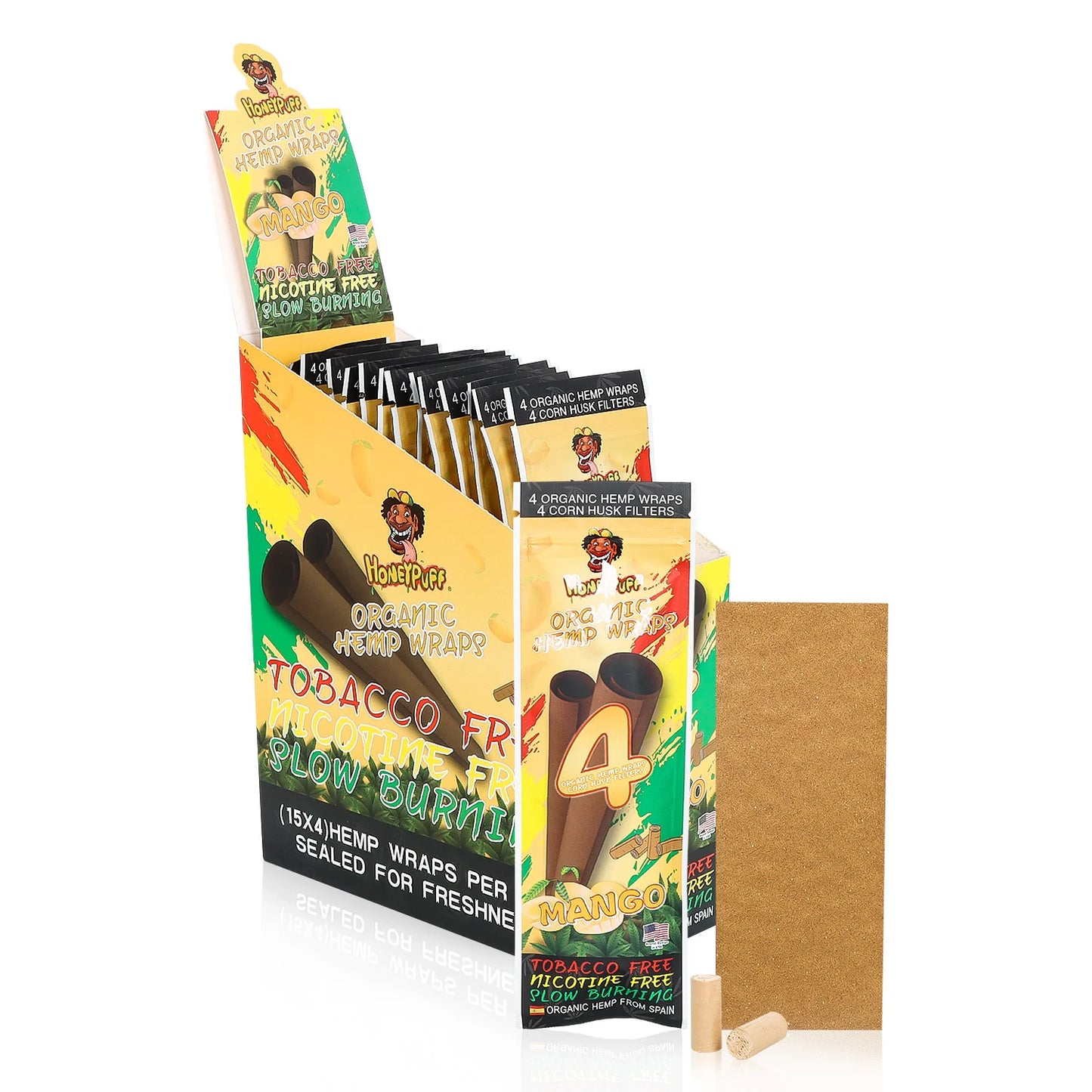 Flavors Rolling Papers, King Size Cigarette Rolling Paper with Tips, Slow Burning Rolling Paper & Biodegradable, 4 Pieces / Pack 15 Pack / Box