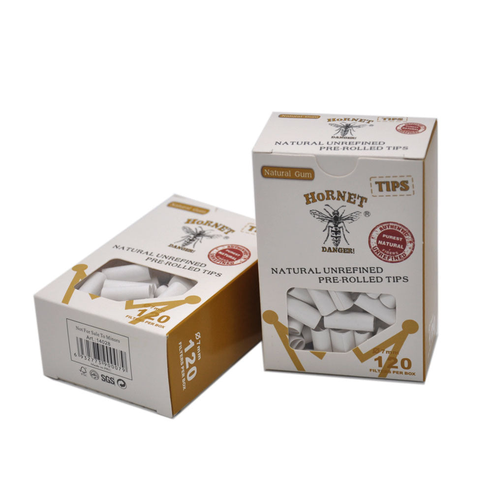 Disposable cigarette holder 7mm brown/white filter tip, box of 120 pieces