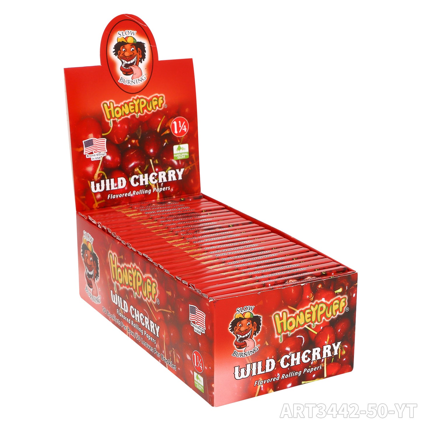 1 1/4 Size Strawberry Flavored Rolling Papers, Slow Burning Cigarette Rolling Papers (50 PCS)