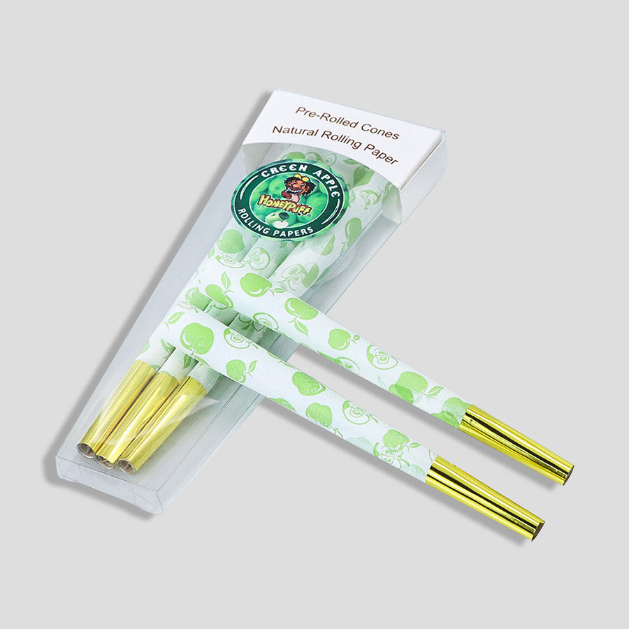Mix Fruit Flavored Pre Rolled Cones, King Size Pre Rolled Rolling Paper with Golden Tips, Slow Burning Pre Rolled Paper Cones with Cones Loaders (8 Pcs)