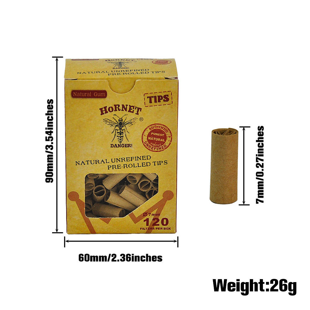 Disposable cigarette holder 7mm brown/white filter tip, box of 120 pieces
