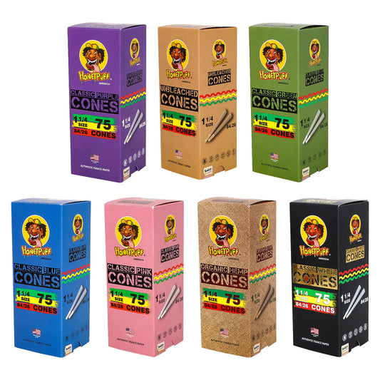 King Size Pre Rolled Rolling Paper with Tips,W mouth 84mm horn tube， Slow Burning Papers(75 PCS)